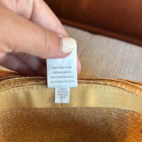 Tan Sun Hat with Black Bow - Picture 5 of 5